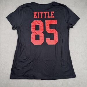 George Kittle Shirt Womens Large Black San Francisco 49ers NFL Football 85